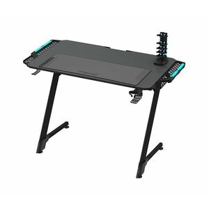 Gaming asztal SNAKE LED RGB háttérvilágítással 100x60 cm fekete GS8112 kép