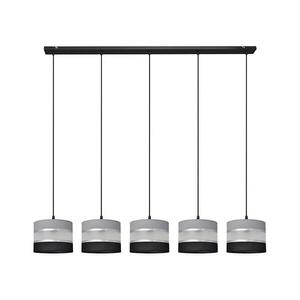 Csillár zsinóron HELEN 5xE27/15W/230V fekete/szürke/ezüst W kép