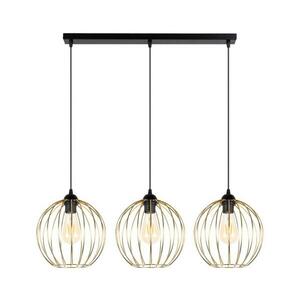 Csillár zsinóron MATT 3xE27/60W/230V fekete/arany 0860 kép