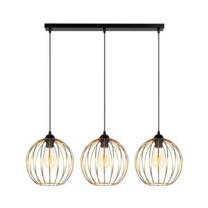 Csillár zsinóron MATT 3xE27/60W/230V fekete/réz 0851 kép