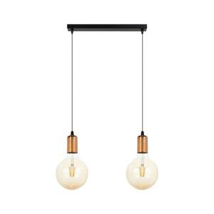 Csillár zsinóron MIROS 2xE27/60W/230V fekete/réz 0065 kép