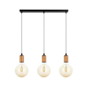 Csillár zsinóron MIROS 3xE27/60W/230V fekete/réz 0066 kép