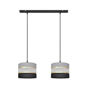 Csillár zsinóron HELEN 2xE27/15W/230V fekete/szürke/arany W kép