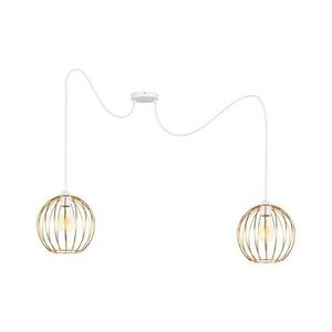 Csillár zsinóron MATT 2xE27/60W/230V pók fehér/réz 0862 kép