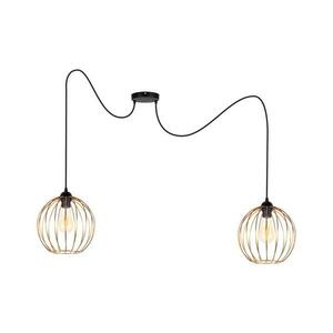 Csillár zsinóron MATT 2xE27/60W/230V pók fekete/réz 0867 kép