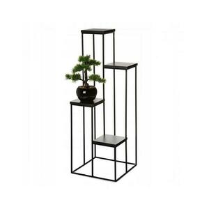 HowHomely KASKADA virágtartó állvány 110x40 cm fekete 10 kép