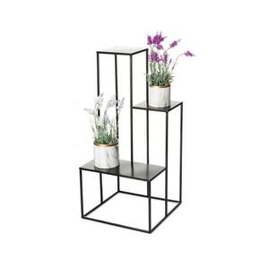 HowHomely KASKADA virágtartó állvány 85x40 cm fekete 10 kép