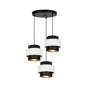 Csillár zsinóron NESS 3xE27/60W/230V á. 45 cm fekete/fehér 0899 kép