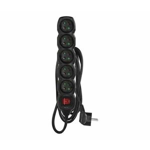 Hosszabbító kábel kapcsolóval 5Z 3m fekete PC1513R kép