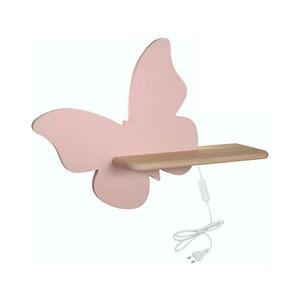 LED gyerekszobai fali lámpa polccal BUTTERFLY LED/5W/230V rózsaszín/fa 21 kép