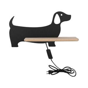 LED gyerekszoba falilámpa polccal DOG LED/5W/230V fekete/fa 21 kép