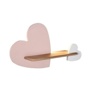 LED gyerekszoba falilámpa polccal HEART LED/5W/230V rózsaszín/fehér/fa 21 kép