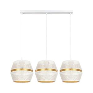 HEXE Csillár zsinóron PARIS 3xE27/60W/230V fehér/arany 0078 kép