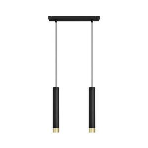 LED Csillár zsinóron TUBA 2xGU10/4, 8W/230V fekete/arany W kép