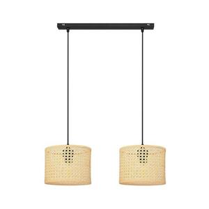 Csillár zsinóron ALBA 2xE27/15W/230V rattan/fekete W kép