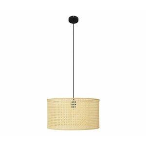 Csillár zsinóron ALBA 1xE27/15W/230V á. 45 cm rattan/fekete W kép