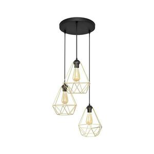Csillár zsinóron KARO 3xE27/15W/230V arany/fekete W kép