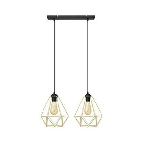 Csillár zsinóron KARO 2xE27/15W/230V arany/fekete W kép