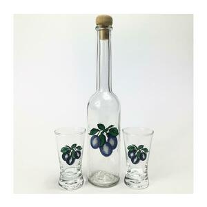Készlet 1xüveg palack és 2x Felespohár átlátszó kép