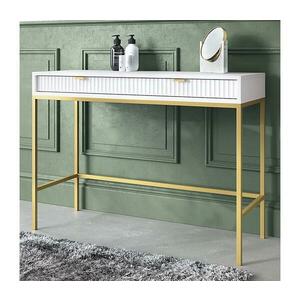 MIRJAN 24 Konzolasztal NOVA 77x104 cm fehér/arany kép