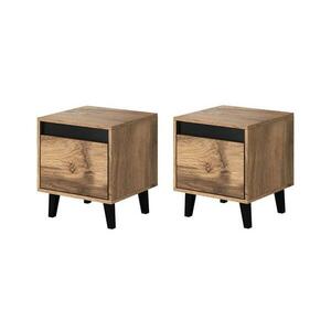 MIRJAN 24 KÉSZLET 2x Éjjeliszekrény NORD 45x40 cm wotan tölgy/antracit kép