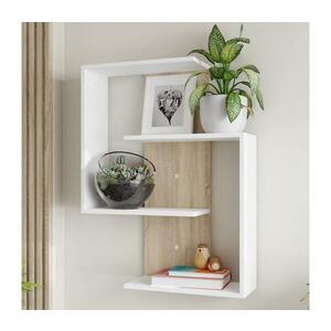 MIRJAN 24 Fali polc MORIKO 85x65 cm fehér/sonoma tölgy kép