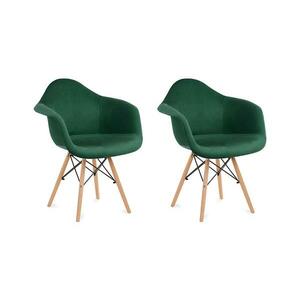 Konsimo Sp. z o.o. Sp. k. KÉSZLET 2x Étkezőszék NEREA 80x60, 5 cm zöld/bükkfa 10440.05.307 kép