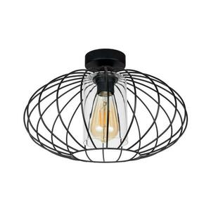 HEXE Felületre szerelhető csillár CORRINI 1xE27/60W/230V átm. 34 cm fekete/átlátszó 0206 kép