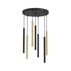 Csillár zsinóron MONZA 7xG9/8W/230V fekete/arany MLP8843 kép