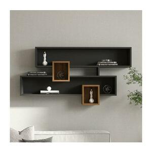 Fali polc KAREN 120x72, 2 cm antracit/barna 835PUQ1608 kép