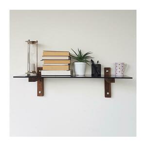 Fali polc 85x25 cm fenyő/fekete 552NOS1102 kép