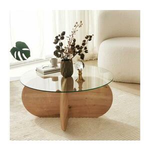 Kávésasztal BUBBLE 35x75 cm barna/átlátszó 552NOS2269 kép