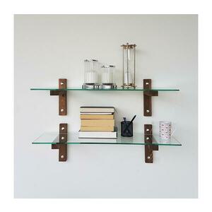 KÉSZLET 2x Fali polc 25x85 cm fenyő/átlátszó 552NOS1103 kép