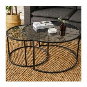 KÉSZLET 2x TOKYO konferenciasztal, átmérő 60/80 cm, fekete 706CLN1141 kép