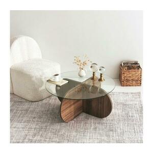 Kávésasztal BUBBLE 35x75 cm barna/átlátszó 552NOS2240 kép