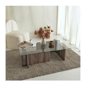 ESCAPE dohányzóasztal 30x105 cm barna/átlátszó 552NOS2232 kép