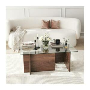 Kávésasztal ESCAPE 40x105 cm barna/átlátszó 552NOS2244 kép