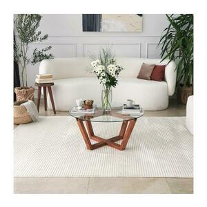 Kávésasztal LOTUS 35x75 cm barna/átlátszó 552NOS1436 kép