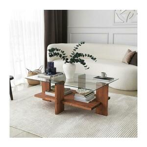 Kávésasztal BABYLON 40x105 cm barna/átlátszó 552NOS1435 kép