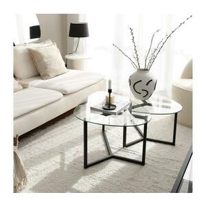 KÉSZLET 2x Kávésasztal BELLISIMO fekete/átlátszó 552NOS2222 kép