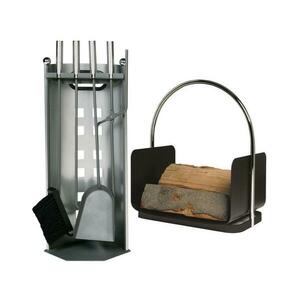 Lienbacher Kandalló szerszámok és fához való kosár készlet nyéllel 6 db antracit 21.02.757.2 kép