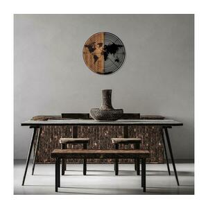 Fali dekoráció 56 cm átmérő, fa/fém térkép 899SKL2308 kép