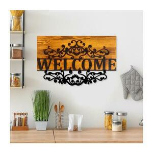 Fali dekoráció 58x36 cm fa/fém, Üdvözlet felirat 899SKL2687 kép