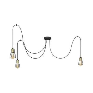 Csillár zsinóron TUBE 3xE27/10W/230V pók fekete/arany W kép