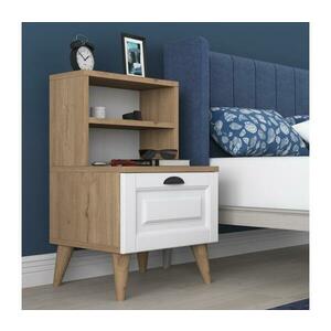 Éjjeli szekrény RANI 45x74, 4 cm fehér/barna 543WRN1401 kép