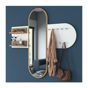 Fali tükör RANI 125x120 cm fehér/barna 893RAN2801 kép