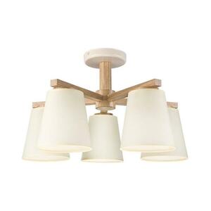 Felületre szerelhető csillár ELLIE 5xE27/15W/230V krémes/tölgy LM kép