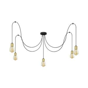 Csillár zsinóron TUBE LONG 5xE27/15W/230V fekete/arany W kép