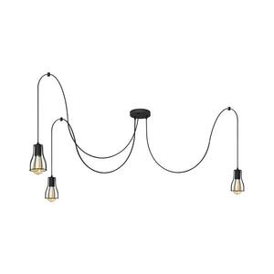 Csillár zsinóron TUBE LONG 3xE27/15W/230V fekete W kép
