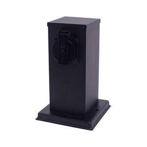 Kültéri csatlakozós oszlop 1Z SCHUKO 230V IP44 20 cm fekete EKO0431 kép